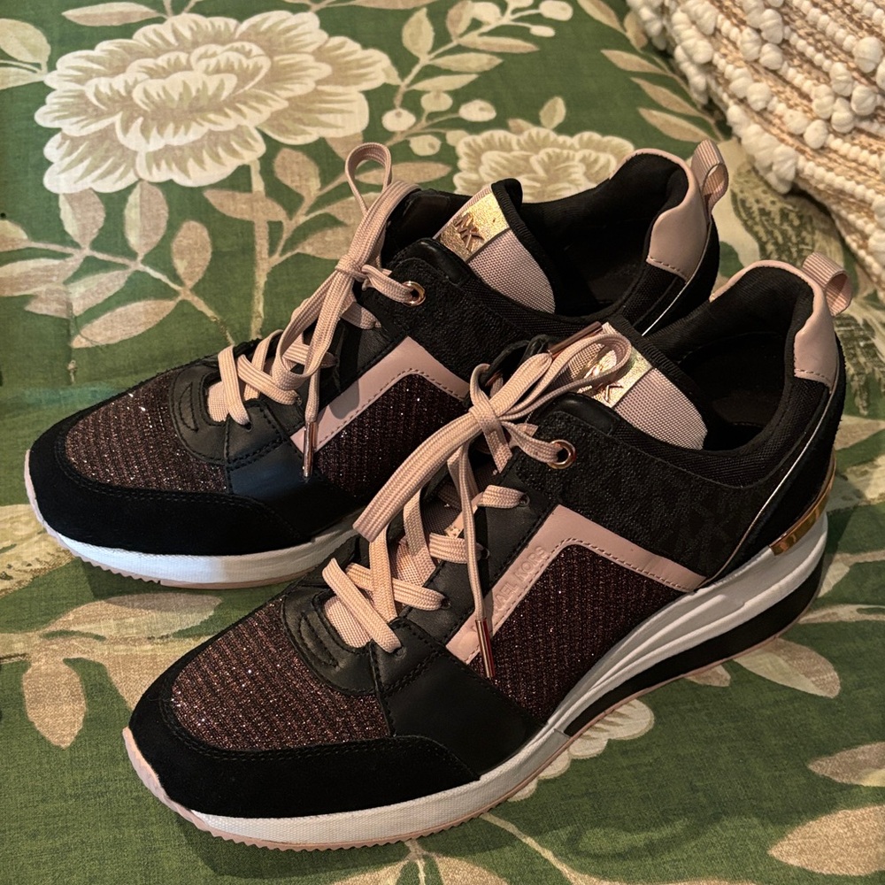 Women's Michael Kors  Black and Pink Sneakers
